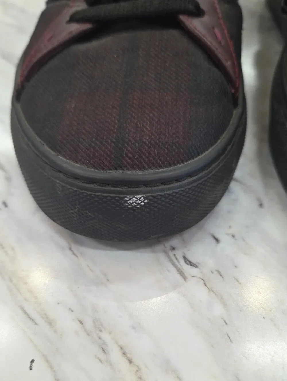 Bally Men's High-Top Studded Sneakers - Black and Burgundy